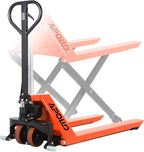APOLLO Manual Scissor Pallet Jack High Lift Hand Truck 2200lbs Capacity 45" Lx21 W Fork Size for Material Handling Only Suitable for Open-Bottom Pallets