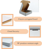 7 x7 x2 Inches Shipping Boxes Set of 25,White Corrugated Mailing Cardboard Box Literature Mailer for Packing Small Business Moving Storage, E-Commerce Packaging Mailing Boxes Gift Boxes for Presents