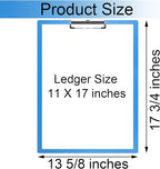 Acocony 11x17 Clipboard Landscape Super Tough Extra Large Clipboard Low Profile Clip Not Fragile 11 x 17 Clipping Board PP Plastic Blue Pack of 1