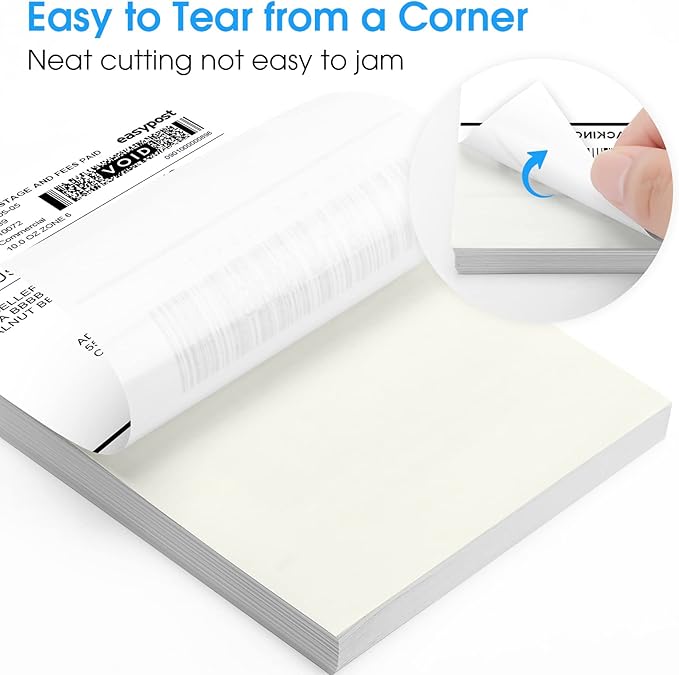 MaxGear 4x6 inch Shipping Address Labels,for Inkjet or Laser Printer, USPS Postal Mailing Shipping Labels, Matte White Paper Sheets, Permanent Strong Adhesive, Dries Quickly, 100 Pcs