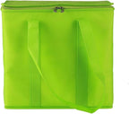 Ezek Reusable Insulated Grocery Bags in Green, Stand Upright, Double The Sturdy Zipper, Eco-Friendly Heavy Duty Non-Woven Reinforced Bottom & Handles.