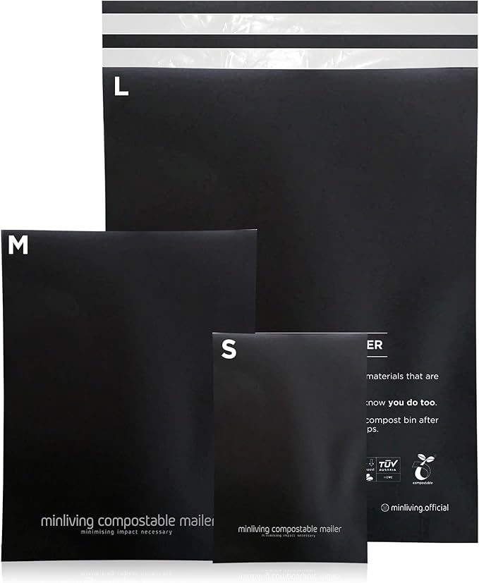 Reusable Double-Sealed Mailing Bags - Multi-Size Mailers (20 Pack 6x9, 20 Pack 10x13, 20 Pack 14.9x19), Plant-Based Packaging Envelopes With Adhesive Seal - 60 Pack Starter Set