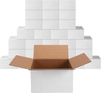 5x5x3 Shipping Boxes Set of 30, White Corrugated Cardboard Box for Mailing Business Packaging