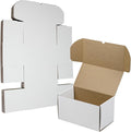 11x6x6 Inches Shipping Boxes Set of 20, White Corrugated Cardboard Box Literature Mailer for Packing Small Business