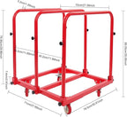 Steel Panel Truck, 1,400lbs Heavy Duty Lumber Drywall Dolly Cart with 4" Swivel Casters, Table Dolly with Crossbeam & 3 Side Handrails for Garage, Home, Warehouse, 31" L X 28" W X 35" H (Red)