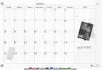 TOWON 47 x 35 Inch Large Glass Dry Erase Board, Magnetic Whiteboard Calendar, Monthly Planner Set, White