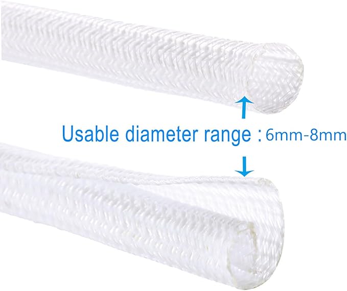 1/4" x100ft Split Sleeve Wire Loom Tubing - Cat-Proof Cord Protector for USB, Power, Audio/Video Cables | Chew-Resistant Sleeving, Easy Install, White