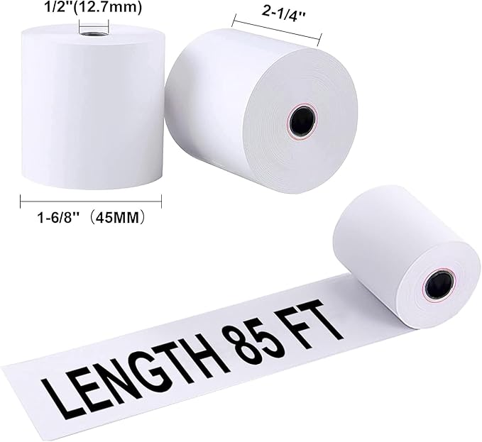 Jayard 2-1/4" X 85' Thermal Paper Rolls For Credit Card - Cash Register Rolls - Premium Register Tape Pos Thermal Printer Paper (500 Rolls)
