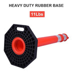 OrangeStar 3 Packs 45" Traffic Delineator Post with Base, Orange Delineator Post Cones w/Reflective Collar for Driving Practice, Construction Work, Parking Lot