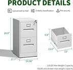 Metal File Cabinet with Drawer,Vertical File Cabinet with Lock for A4/Letter/Legal Size Files,Steel Filing Cabinets for Home Office,Assembly Required