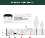 FXW Rollick Unleashed Dog Playpen for Indoor, Yard, RV Camping, 24 inch 16 Panels for Small and Puppy Dogs, Black│Patented