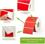 2.25" x 1.25" Red Direct Thermal Labels, Replacement for Self-Adhesive Address Shipping Barcode Thermal Stickers, Compatible with Rollo & Zebra Thermal Label Printer(1 Roll, 1000 Labels)