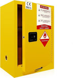 36 Gallon Yellow Flammable Storage Cabinet, Fireproof Steel Chemical Storage Locker with Adjustable Shelves, for Flammable Liquids, Industrial Use, Free Returns!