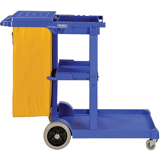 Global Industrial Janitor Cart Blue with 25 Gallon Vinyl Bag