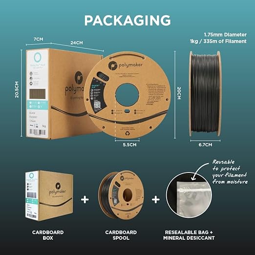Polymaker PLA Filament, Natural 3D Printing PLA Filament 1.75mm 1kg - PolyLite 3D Printer PLA Filament, Dimensional Accuracy +/- 0.03mm, Compatible with Most 3D Printer, Natural