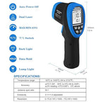 High Temp Infrared Thermometer -58℉~2732℉ Industrial Pyrometer 30:1 Digital IR Temperature Gauge,Non-Contact High Temperature Gun for Kiln,Forging,Engine,Industry and Home Repair.