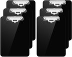 Hongri Plastic Clipboard with Pen Holder, Black 8.5x11 Letter Size Clip Board for Classroom, Office, Students, Nurses and Women, Low Profile Clip, Size 12.5 x 9 in(Pack of 6)