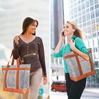 Insulated Reusable Tote Bag for Grocery Shopping for Women/Men, Pizza/Food Delivery Bag to Keep Food Cold/Hot for Commercial Delivery Services, Cooler bags for Travel/Beach/Picnic, Cow Print