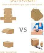 Trwcrt Shipping Boxes 6x4x3 Set of 20, Corrugated Cardboard Box for Packing Small Business, Brown
