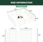 FXW Rollick Unleashed Dog Playpen for Indoor, Yard, RV Camping, 24 inch 16 Panels for Small and Puppy Dogs, White│Patented