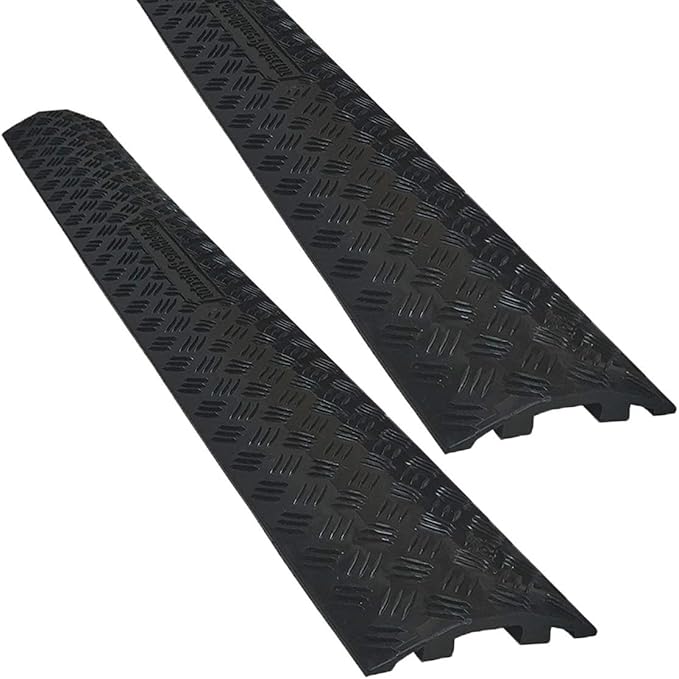 Electriduct Drop Trak Cable & Hose Protector Cord Cover - Small - Black - 2 Pack