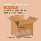 AVIDITI Moving Boxes Medium 12"L x 10"W x 8"H, 25-Pack | Corrugated Cardboard Box for Packing, Shipping and Storage 12108