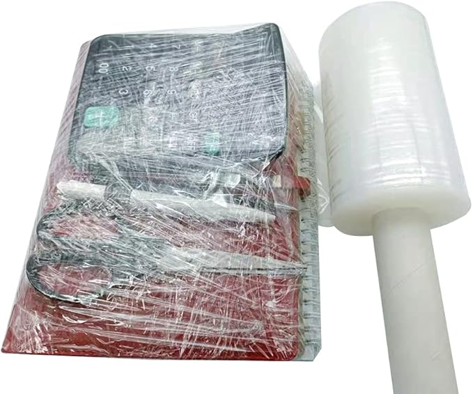 Stretch Wrap Clear Plastic Wrap Roll 6 inch X 1000Ft 80 Guage Industrial Mini Stretch Wrap Film with Handle for Moving,Shipping,Packing Fuiniture Adhering Shrink Film