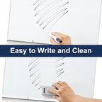 TSJ OFFICE Mobile Standing Whiteboard - 40 x 26 Inches Dry Erase Magnetic White Board with Stand Flipchart Easel Height Adjustable
