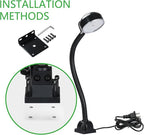 20W LED Work Light with Flexible Gooseneck, 2000 Lumens 6500K 110V US Plug, Screw Holder Base, LED Machine Lathe Light for Work Bench, Sewing Machine, Lathe Workbenches