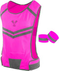 Running Reflective Vest, Inside Pocket & 2 Bands, High Visibility Reflective Running Vest for Night Running Walking Cycling