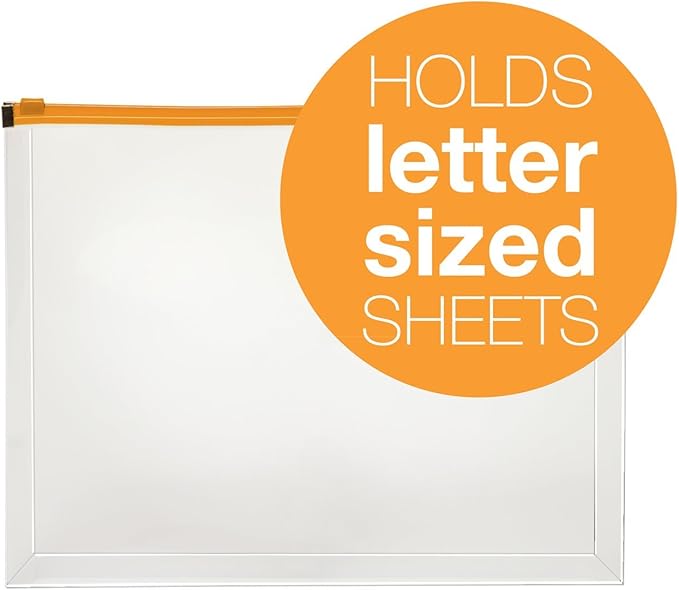 Pendaflex Poly Zip Envelope, Top-Loading, Expands 1 Inch, Zippered Closure, 13 x 10.125 Inch, Holds Letter Size Paper, 1 piece - Color May Vary (84192)