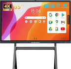 65" Smart Board Google EDLA-Certified 4K Interactive Whiteboard SmartBoard for Classroom & Office, Android 14 Touchscreen with 13MP AI Camera Win 11 Pro 8G RAM+256G ROM, 40-Points, Wall Mount