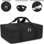 Insulated Casserole Carrier Bag - Large Portable Hot and Cold Food Storage Tote with Handles Thermal Bag for Parties, Picnics, Camping, Travel,Fits 9"x13" Baking Dish,Black