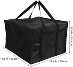 Large Capacity Insulated Pizza Bag with Double Zippers Lightweight Thermal Food Cooler for Hot and Cold Foods Portable Grocery Insulated Carry Bag