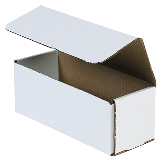 Aviditi White Corrugated Cardboard Mailing Boxes, 8" x 3" x 3" (Pack of 50) Crush-Proof Mailers, Small Cardboard Boxes for Shipping, Packing, Moving, and Storage