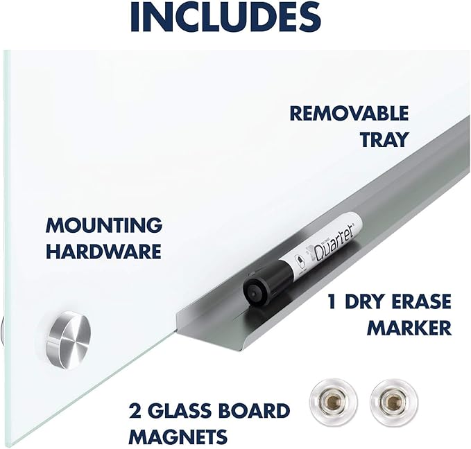 Quartet Dry Erase Board, Magnetic Whiteboard 48" x 48", Glass Board for Wall, Infinity, Brilliance White (G24848W)