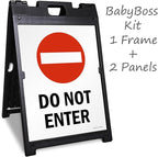 SmartSign 24" x 18" Do Not Enter Sidewalk Sign Kit, Two-Sided A-Frame, Plastic, USA Made, Red, Black and White (1 A-Frame + 2 Sign Panels)