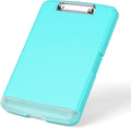 Rimilak Plastic Clipboard with Storage, 8.5 x 11 High Capacity Folio Nursing Case with Pen Holder, Size 14.2 x 9.6 x 1.2″ Folder Side-Opening for Classroom, Teacher, Smooth Writing, Mint Green