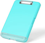Rimilak Plastic Clipboard with Storage, 8.5 x 11 High Capacity Folio Nursing Case with Pen Holder, Size 14.2 x 9.6 x 1.2″ Folder Side-Opening for Classroom, Teacher, Smooth Writing, Mint Green