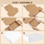 9x6x2 Inches Shipping Boxes Set of 50, White Corrugated Cardboard Box, Mailer Boxes for Small Business
