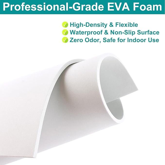 EVA Foam Roll - EVA Foam Sheets for Crafts,Cosplay Costume,DIY Projects - High Density Foam - 2mm Thick,51"x13.8"-White