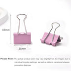 50 Pack Medium Pink Binder Clips 1 Inch (25 mm), Colored Paper Clamps, Middle Size Paper Clips for Office Home School Business 1"
