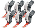 BETCKEY - Multi-Purpose Address Labels Replacement for Brother DK-1204 (0.66 in x 2.1 in), Compatible with Brother QL Label Printers [6 Rolls/2400 Labels, Red]