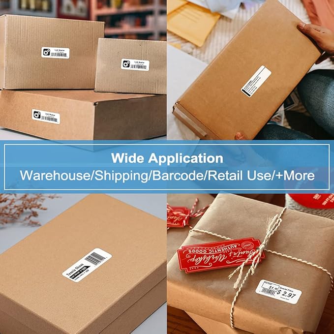 12 Rolls Replace for Brother DK-1201 (1.1" x 3.5") Address Label, 400 Stickers/roll for QL-800 810W 820NWB 600 Printer, 1 Frame + 4800 Label Refills, Barcode & All Purpose Die-Cut DK Label