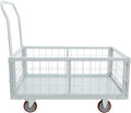 4-in-1 Platform Truck Cart, Foldable Hand Truck with Cage, Heavy Duty Platform Truck Cart with Casters for Laundry/Groceries/Garage/Warehouse, 2200 lbs Capacity