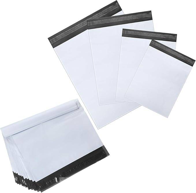 Outus 120 Pcs Poly Mailer Envelope 4 Sizes Shipping Bags Self Adhesive Clasp Envelope Self Adhesive Tear Proof Mailing Covers(6 x 10 In, 8 x 12 In, 10 x 14 In, 11x 16 in,White)