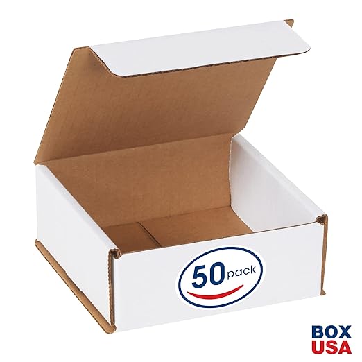 Box USA BM552 5"L x 5"W x 2"H, White (Pack of 50)