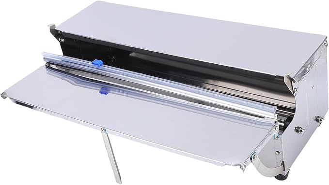 SUNGOOYUE Heavy Duty Stainless Steel Manual Food Wrapping Film Dispenser, Efficient Cutting and Wrapping for Home Kitchen, Essential Handheld Stretch Film Packing Machine for Home