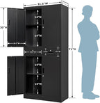 Metal Storage Cabinet, 71 Inch Tall Metal Storage Cabinet with Doors and Shelves, Pantry Cabinets with Drawer for Kitchen Storage, Garage Cabinet for Living, Dining Room, Assemble Required.
