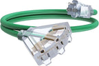 6Ft 12/3 Outdoor Extension Cord with 3-Outlets, Heavy Duty 12 Gauge 3 Prong Extension Cord Waterproof with Lighted end, 15A 12AWG 1875W SJTW, ETL Listed - Great for Garage, Garden and Home, Green